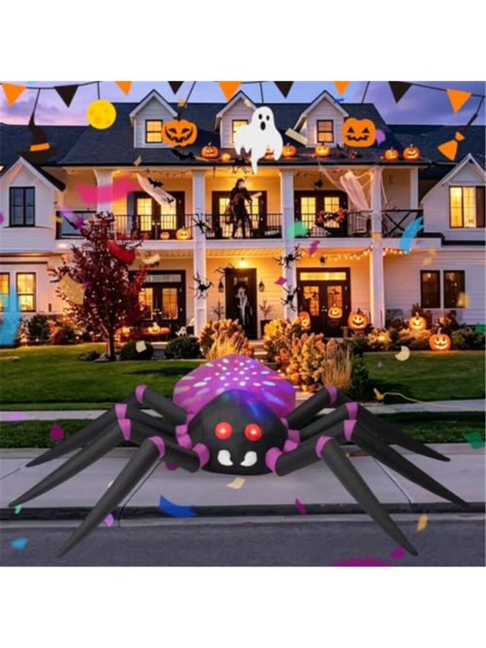 12FT Halloween Inflatable Outdoor Decoration, Giant Spider Blow Up Yard